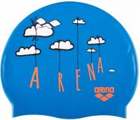 Шапочка для плавания Arena Print Jr 9417111, сине-оранжевый, силикон Шапочка для плавания Arena Print Jr 9417111, сине-оранжевый, силикон