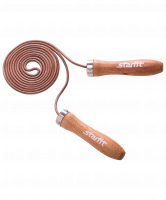 Скакалка RP-201 кожаная, с деревянной ручкой, 3м