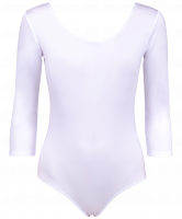 Купальник гимнастический AA-1411, рукав 3/4, хлопок, белый (36-42)