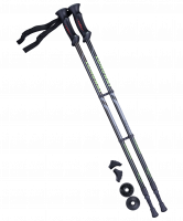 Палки для скандинавской ходьбы Longway, 77-135 см, 2-секционные, чёрный/ярко-зелёный
