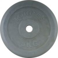 Диск обрезиненный Torres PL50405, d=25 мм, 5 кг