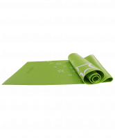 Коврик для йоги FM-102, PVC, 173x61x0,6 см, с рисунком, зеленый