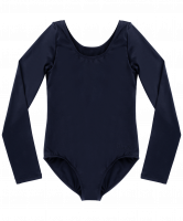 Купальник гимнастический Alica, длинный рукав, хлопок, черный