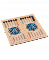 Нарды средние, с деревянными шашками, дубовые, цветной рисунок