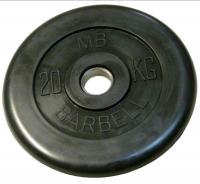 Диск обрезиненный Barbell MB-PltB26-20, d=26 мм, 20 кг