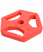 Диск обрезиненный с хватами BB-205 1,25 кг, d=26 мм, без стальной втулки, красный