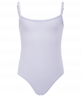 Купальник гимнастический AA-110, на бретелях, хлопок, белый (30-34)