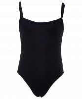 Купальник гимнастический AA-110, на бретелях, хлопок, черный (44-48)