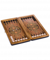 Нарды средние, сувенирные, кожаные,  в чехле