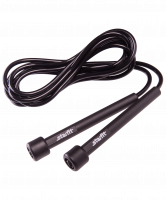 Скакалка RP-101 ПВХ с плаcтиковой ручкой, черная, 3 м