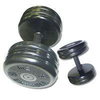 Гантель Torres "классик", с вращающейся ручкой, хромированная чёрная, 54 кг