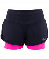 Шорты гимнастические Betta двойные, черный/розовый