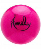 Мяч для художественной гимнастики AGB-203 19 см, розовый, с насыщенными блестками