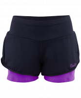 Шорты гимнастические Betta двойные, черный/фиолетовый