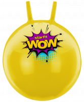 Мяч-попрыгун GB-0402, WOW, 55 см, 650 гр, с рожками, жёлтый, антивзрыв
