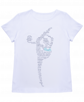 Футболка гимнастическая Alexa, хлопок, белый с принтом, детский