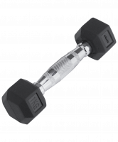 Гантель обрезиненная DB-301 1 кг, черная
