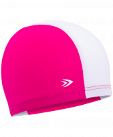 Шапочка для плавания детская, полиамид,  розовый/белый