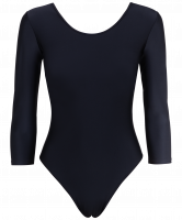 Купальник гимнастический AA-141, рукав 3/4, полиамид, черный (36-42)