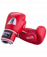 Перчатки боксерские GYM BGG-2018, 12oz, кожа, красные