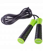 Скакалка RP-103 ПВХ, с нескользящей ручкой, 3,05 м, черная/зеленая