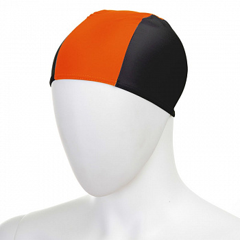 Шапочка для плавания  "FASHY Fabric Cap", арт.3242-00-28, полиамид/эластан, 3 панели, черно-оранжевый Шапочка для плавания  "FASHY Fabric Cap", арт.3242-00-28, полиамид/эластан, 3 панели, черно-оранжевый