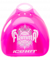 Капа детская Ice Hit Battle Flower, с футляром, прозрачный/фуксия/черный