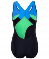 Купальник для плавания SC-5910 Wave, детский, совместный со вставками, чер./салат./гол., 32-42