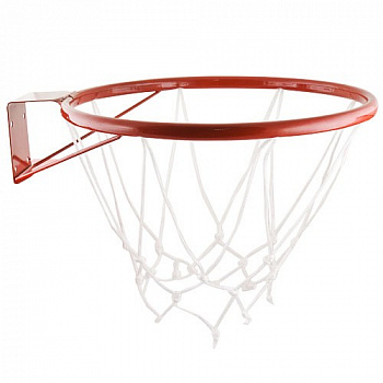 Кольцо баскетбольное  № 5, арт.MR-BRim5,  диам.380 мм, труба 18 мм, с сеткой и кронштейном, красное