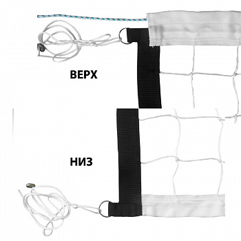 Сетка волейбольная , арт.FS-V-№7, бел., 9.5х1м, нить3,5мм ПП, яч.10см, верх.лента 7см, карм., кевлар.трос,бел