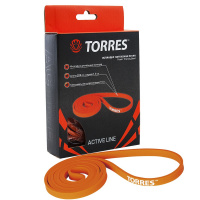 Эспандер "TORRES латексная петля" арт. AL0046, длина 208 см, шир.1,3 см, сопротивление 15 кг, оранж