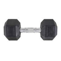 Гантель "TORRES 10 кг" арт.PL51910, металл в резиновой оболочке, форма шестигранник, черный