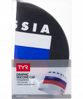 Шапочка для плавания Russia Silicone Swim Cap, силикон, LCSRUS/001,черный