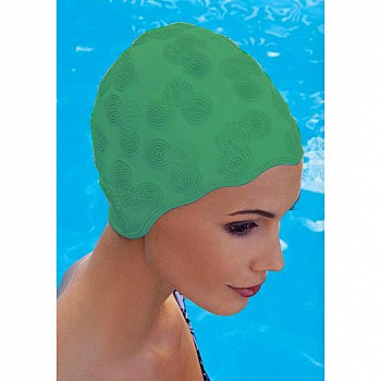 Шапочка для плавания женская  "FASHY Moulded Cap", арт.3100-00-60, резина, зеленый Шапочка для плавания женская  "FASHY Moulded Cap", арт.3100-00-60, резина, зеленый