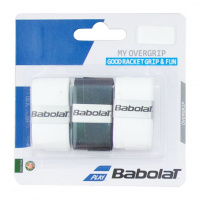 Овергрип BABOLAT MY GRIP, арт.653045-145, упак. по 3 шт, 0.6 мм, 120см, черно-белый Овергрип BABOLAT MY GRIP, арт.653045-145, упак. по 3 шт, 0.6 мм, 120см, черно-белый