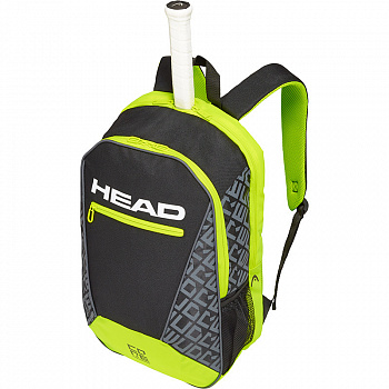 Рюкзак спортивный  "HEAD CORE Backpack" арт.283539(BKNY), с карманом под 1 тен.ракетку, черно-яркозеленый