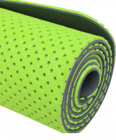 Коврик для фитнеса FM-202, TPE перфорированный, 173 x 61 x 0,7 см, ярко-зеленый