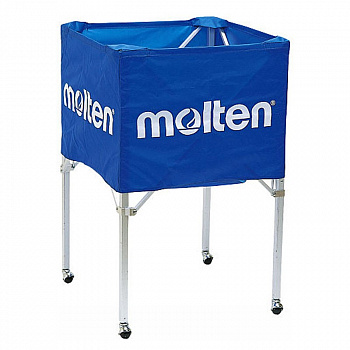 Корзина для мячей "MOLTEN", арт.BK0012-B, на 15-18 баск.мячей,ДхШхВ 64х64х75,син-бел