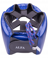 Шлем открытый Alfa HGA-4014, кожзам, синий