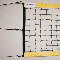 Сетка для пляжного волейбола  "KV.REZAC" арт.15015898006,8,5х1м,3 мм ПП,яч.10х10 см,ЖЕЛ.ленты ПВХ,кев.тр,чер