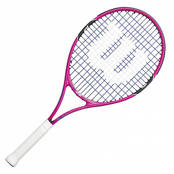 Ракетка для большого тенниса  Wilson Burn Pink25 GR00, арт.WRT218200, для 9-10 лет, алюминий,со струнами,роз-бел-черн Ракетка для большого тенниса  Wilson Burn Pink25 GR00, арт.WRT218200, для 9-10 лет, алюминий,со струнами,роз-бел-черн