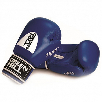 Перчатки боксерские  "GREEN HILL TIGER" арт. BGT-2010c-10-BL, 10 oz, натуральная кожа, синий
