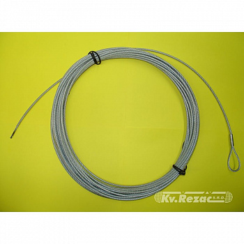 Трос стальной для волейбольной сетки  "KV.REZAC",арт.15085020,в ПВХ оболочке,диам. 3,5 мм,12,5 м,с 1 конц. петл.