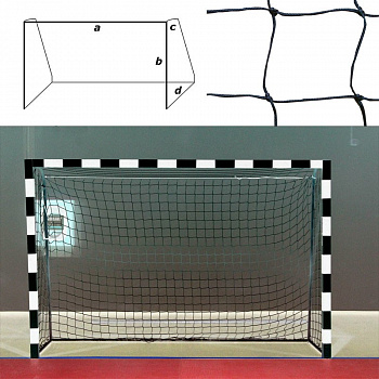 Сетка гандбольная /футзальная , арт.FS-G №15, ЧЕР a:3.0 b:2.0 c:0.8 d:1.0 м, нить 3,5мм ПП, яч.10*10см, чер Сетка гандбольная /футзальная , арт.FS-G №15, ЧЕР a:3.0 b:2.0 c:0.8 d:1.0 м, нить 3,5мм ПП, яч.10*10см, чер