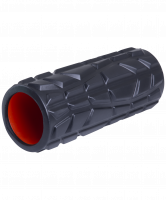 Ролик массажный FA-509, 33x13,5 cм, высокая жесткость, черный/оранжевый