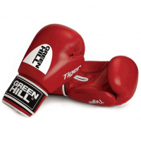 Перчатки боксерские  "GREEN HILL TIGER" арт. BGT-2010c-10-RD, 10 oz, натуральная кожа, красные