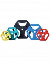 Диск обрезиненный с хватами BB-205 10 кг, d=26 мм, без стальной втулки, темно-серый