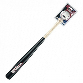 СЦ*Набор для бейсбола Wilson Tee Ball Kit, арт.X5356, дерев.бита 24", бейсб. мяч, блистер