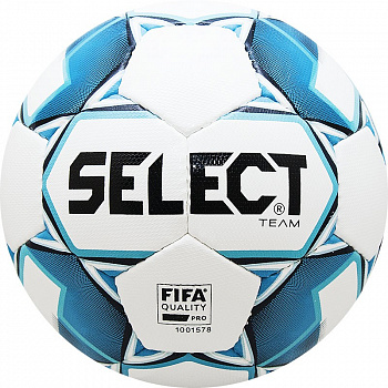 Мяч футбольный  "SELECT Team FIFA" арт. 815411-020, р.5, FIFA PRO, 32 пан, гл.ПУ, руч.сш, бел-син
