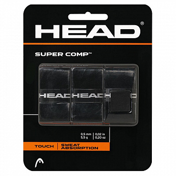 Овергрип Head Super Comp (ЧЕРНЫЙ), арт.285088-BK, 0.5 мм, 3 шт, черный Овергрип Head Super Comp (ЧЕРНЫЙ), арт.285088-BK, 0.5 мм, 3 шт, черный